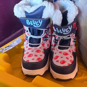 Bluey Kids Snow Boots - Navy and Red